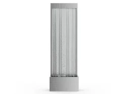 Fonte de exterior em aço inoxidável e vidro com LED, L. A.183 cm, Prateado, PANGA