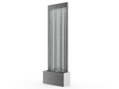 Fonte de exterior em aço inoxidável e vidro com LED, L. A.183 cm, Prateado, PANGA