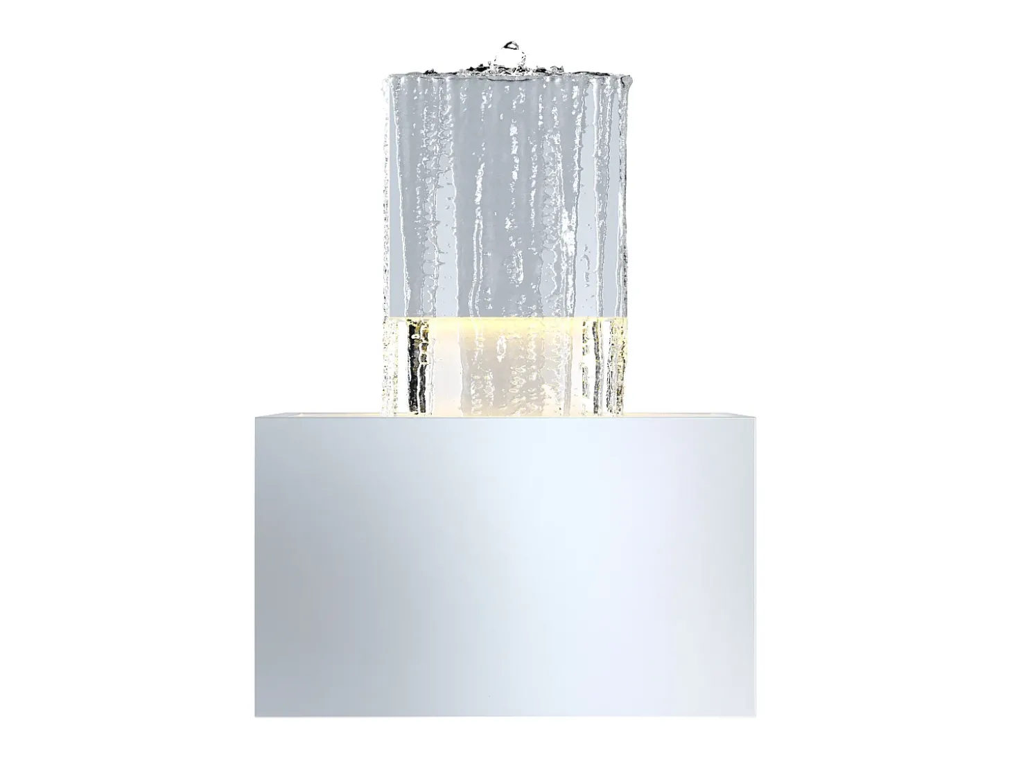 Fonte de exterior em aço inoxidável com LEDs A65 cm prateado - CARDINA