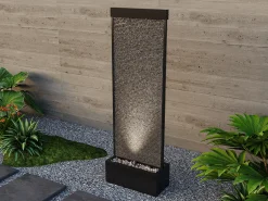Fonte de exterior em aço inoxidável e vidro com LEDs A120 cm preto BULBIE