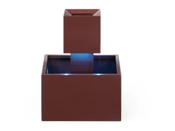 Fonte de exterior em aço inoxidável e vidro A65 cm terracota - CARDINA