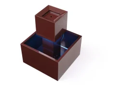 Fonte de exterior em aço inoxidável e vidro A65 cm terracota - CARDINA