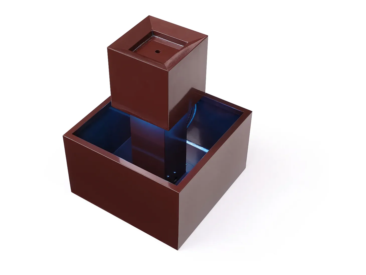 Fonte de exterior em aço inoxidável e vidro A65 cm terracota - CARDINA