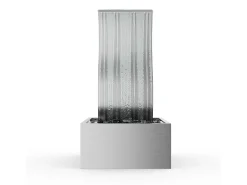 Fonte de exterior ondulada em aço inoxidável, L. 60 x H.110 cm, Prateado, ONDARA