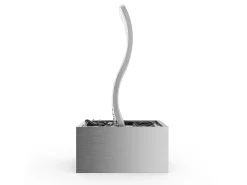 Fonte de exterior ondulada em aço inoxidável, L. 60 x H.110 cm, Prateado, ONDARA