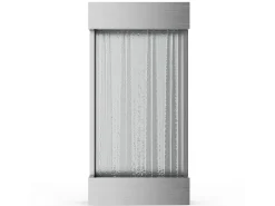 Fonte de parede exterior interior aço inoxidável LED, L. 56.5 x H. 112 cm, Prateado, SOLINA