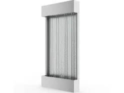 Fonte de parede exterior interior aço inoxidável LED, L. 56.5 x H. 112 cm, Prateado, SOLINA