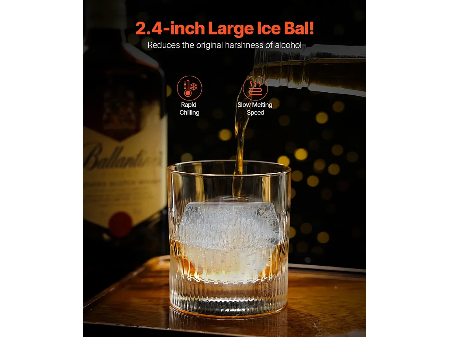 Forma de Gelo SucceBuy Prensa de Gelo Ice Diamond, Máquina de Bolas de Gelo de 6.5cm, Kit de Prensa de Gelo para Uísque, Perfeito para Uso Doméstico