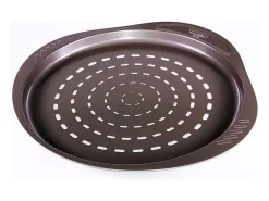 Forma para pizza Pyrex 32 cm em metal perfurado antiaderente com pega ergonómica chocolate