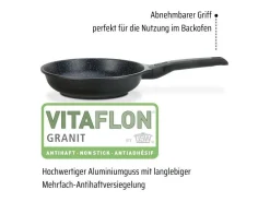 Frigideira antiaderente Easy Click GSW em alumínio de 28 cm com tampa de vidro e alças removíveis, compatível com indução