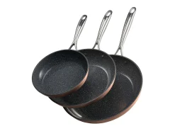 Frigideira de Alumínio SucceBuy, 3 Peças 20/27/30 Cm, Frigideira Antiaderente de Cerâmica com Pega Resistente ao Calor, para Gás, Elétrica