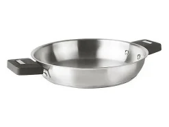 Frigideira de aço inoxidável de 28 cm com cabo removível e sistema Click & Lock - Coleção COMBI da LACOR