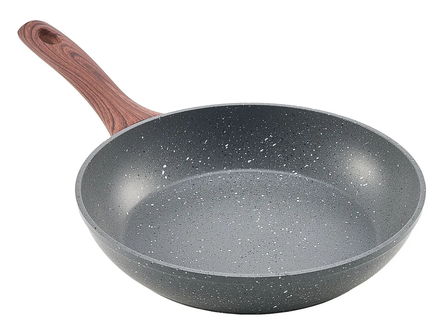 Frigideira em Alumínio SucceBuy, 3 Peças 25/28/32,5 Cm, Frigideira Antiaderente Pré-temperada com Pega Resistente ao Calor, para Gás, Elétrica, Cinzenta