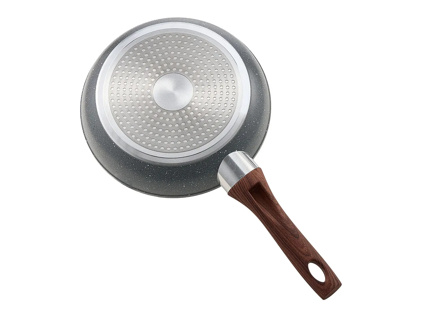 Frigideira em Alumínio SucceBuy, 3 Peças 25/28/32,5 Cm, Frigideira Antiaderente Pré-temperada com Pega Resistente ao Calor, para Gás, Elétrica, Cinzenta