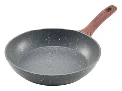 Frigideira em Alumínio SucceBuy, 3 Peças 25/28/32,5 Cm, Frigideira Antiaderente Pré-temperada com Pega Resistente ao Calor, para Gás, Elétrica, Cinzenta