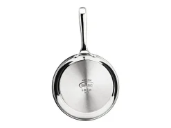Frigideira INOXIBAR 26 cm em aço inox 18% Triply, cabo ergonômico, compatível com todos os fogões e indução, lava-louças