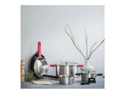 Frigideira removível de aço inoxidável de 32 cm com sistema Click & Lock e pegas intercambiáveis - Coleção COMBI LACOR