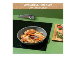 Frigideira Tefal Ingenio Renew 28 cm, cerâmica antiaderente, indução, cabo removível, fabricada em França