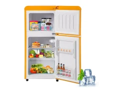 Frigorífico de 60 litros com 2 portas e iluminação LED - Consumo energético de 102 kWh/ano - Amarelo antigo