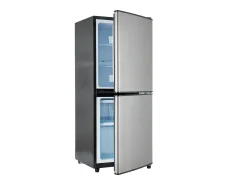 Frigorífico de 106 litros com 7 posições de temperatura e iluminação LED - Prateado