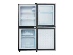 Frigorífico de 106 litros com 7 posições de temperatura e iluminação LED - Prateado