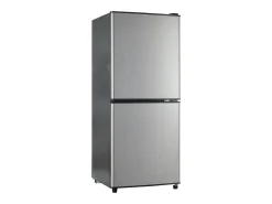 Frigorífico de 106 litros com 7 posições de temperatura e iluminação LED - Prateado