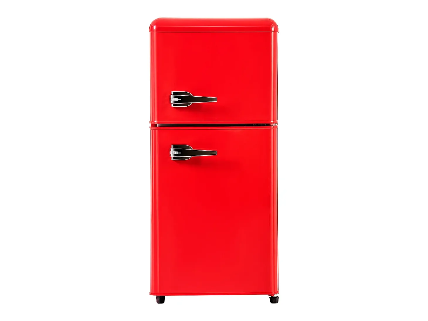 Frigorífico de 60 litros com 2 portas e iluminação LED - Consumo energético de 102 kWh/ano - Vermelho