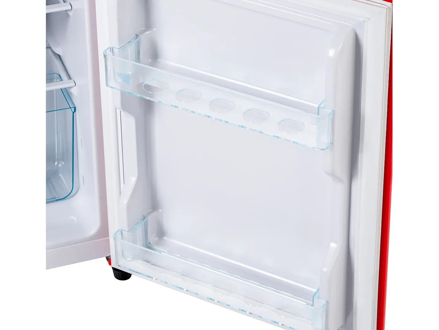 Frigorífico de 60 litros com 2 portas e iluminação LED - Consumo energético de 102 kWh/ano - Vermelho