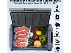 Frigorífico de Automóvel SucceBuy Frigorífico Portátil para Automóvel com Compressor de 50L, Zona Dupla, para Casa e Carro