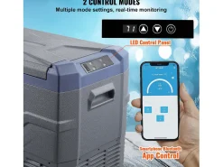 Frigorífico de Automóvel SucceBuy Frigorífico Portátil para Automóvel com Compressor de 50L, Zona Dupla, para Casa e Carro