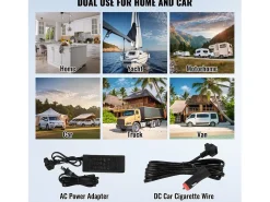 Frigorífico de Automóvel SucceBuy Frigorífico Portátil para Automóvel com Compressor de 50L, Zona Dupla, para Casa e Carro