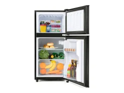 Frigorífico de 60L com congelador de 22L e 2 portas, LED - Preto
