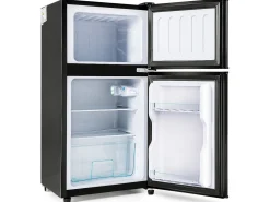 Frigorífico de 60L com congelador de 22L e 2 portas, LED - Preto