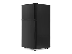 Frigorífico de 60L com congelador de 22L e 2 portas, LED - Preto