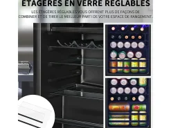 Frigorífico 76L com congelador e gaveta para legumes - Classe E - com LED e porta de vidro - 42dB - temperatura ajustável - 43.5x40x71.6cm