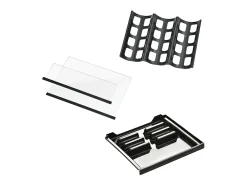 Frigorífico 76L com congelador e gaveta para legumes - Classe E - com LED e porta de vidro - 42dB - temperatura ajustável - 43.5x40x71.6cm