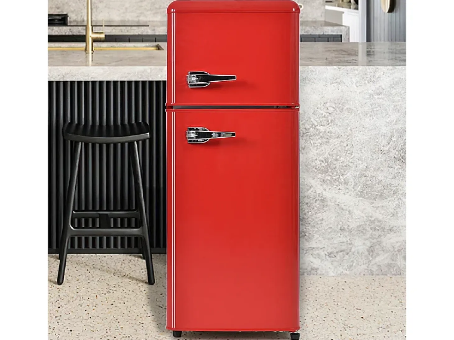 Frigorífico 28L+64L, -27°C~13°C, 116 kWh/ano, 45dB, eficiência energética D, Vermelho, 41x45.5x105.5cm