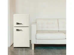 Frigorífico 22L+38L, porta dupla com LED e pés ajustáveis, classe E, -27°C-13°C, 102 kWh/ano, Branco, 42x45.5x88.8cm