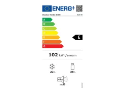 Frigorífico 22L+38L, porta dupla com LED e pés ajustáveis, classe E, -27°C-13°C, 102 kWh/ano, Vermelho, 42x45.5x88.8cm