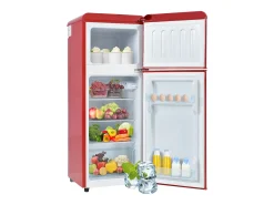 Frigorífico retro de 92 litros com 2 portas e iluminação LED - -27°C a 13°C - Vermelho