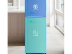 Frigorífico retro de 92 litros com 2 portas e iluminação LED - -27°C a 13°C - Vermelho
