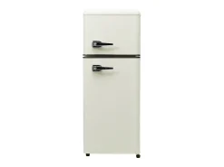 Frigorífico retro de 92 litros com 2 portas e iluminação LED - -27°C a 13°C - Branco antigo