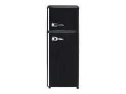 Frigorífico retro de 92 litros com 2 portas e iluminação LED - -27°C a 13°C - Preto