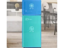 Frigorífico retro de 92 litros com 2 portas e iluminação LED - -27°C a 13°C - Preto