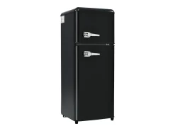 Frigorífico retro de 92 litros com 2 portas e iluminação LED - -27°C a 13°C - Preto
