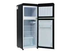Frigorífico retro de 92 litros com 2 portas e iluminação LED - -27°C a 13°C - Preto
