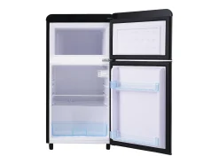 Frigorífico retro de 72 litros com iluminação LED - congelador de 21 litros - Preto
