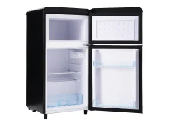 Frigorífico retro de 72 litros com iluminação LED - congelador de 21 litros - Preto