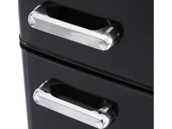 Frigorífico retro de 72 litros com iluminação LED - congelador de 21 litros - Preto