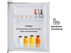 Frigorífico retro, frigorífico de porta dupla superior e inferior, volume total de 72 litros, com volume de congelador de 21 litros, 120 kWh/ano, luz LED